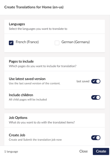 Translation Menu