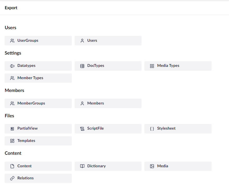 Export Dashboard