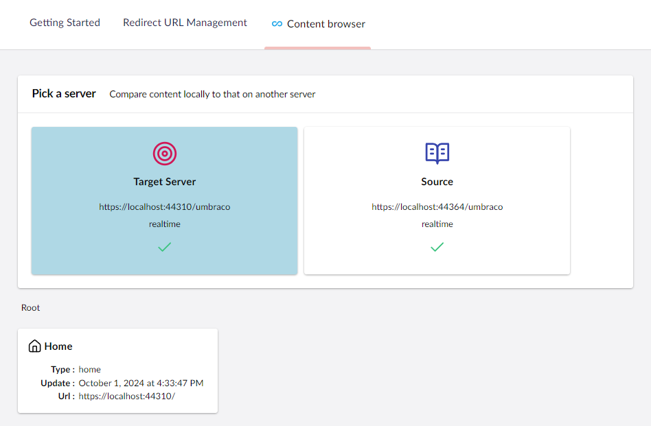 Remote content page