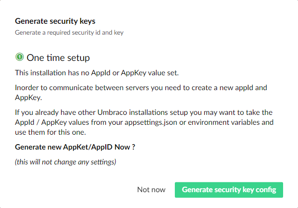 Security key setup