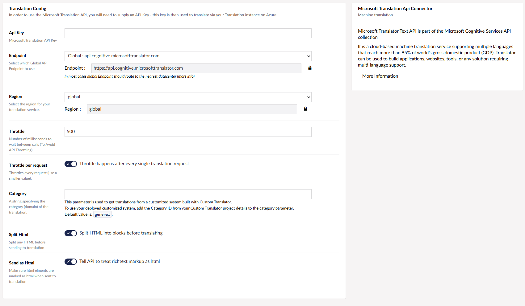 Microsoft Translator Page