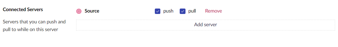 Connected server setup