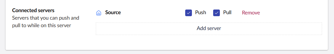 Connected server setup