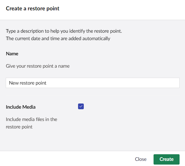 Create a restore point.